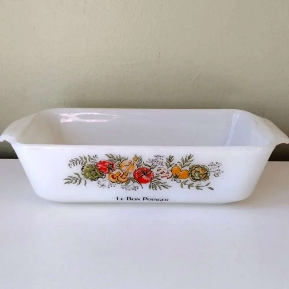 Anchor Hocking Vntg Fire King Le Bon Potager‎ Baking Loaf Pan